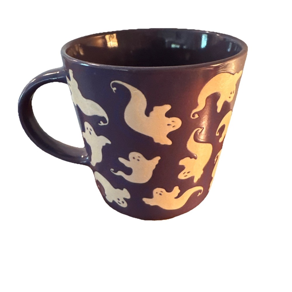Spectrum Designz Ghost Mug 16oz Purple Ceramic NWT Spooky Cottagecore